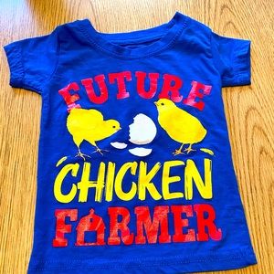FUTURE CHICKEN FARMER 2T Blue Toddler Tee Shirt